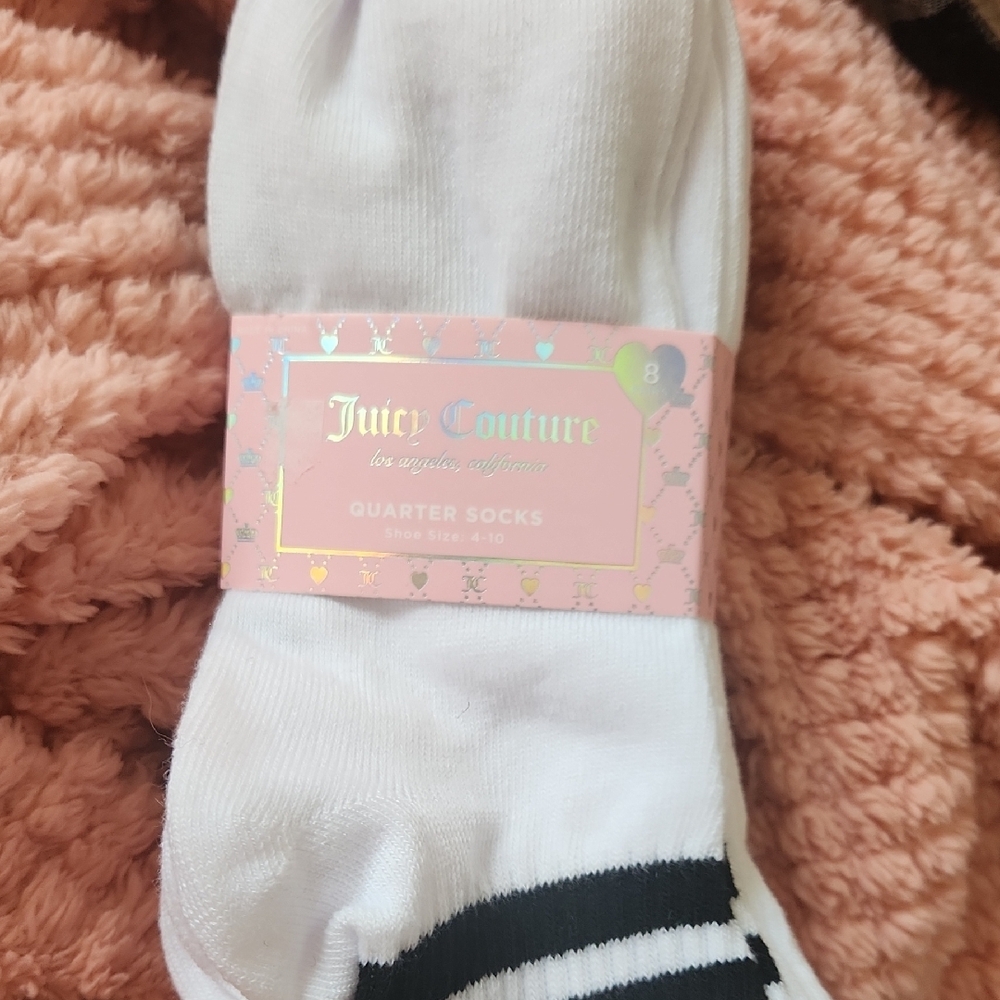 Juicy Couture White Quarter Socks